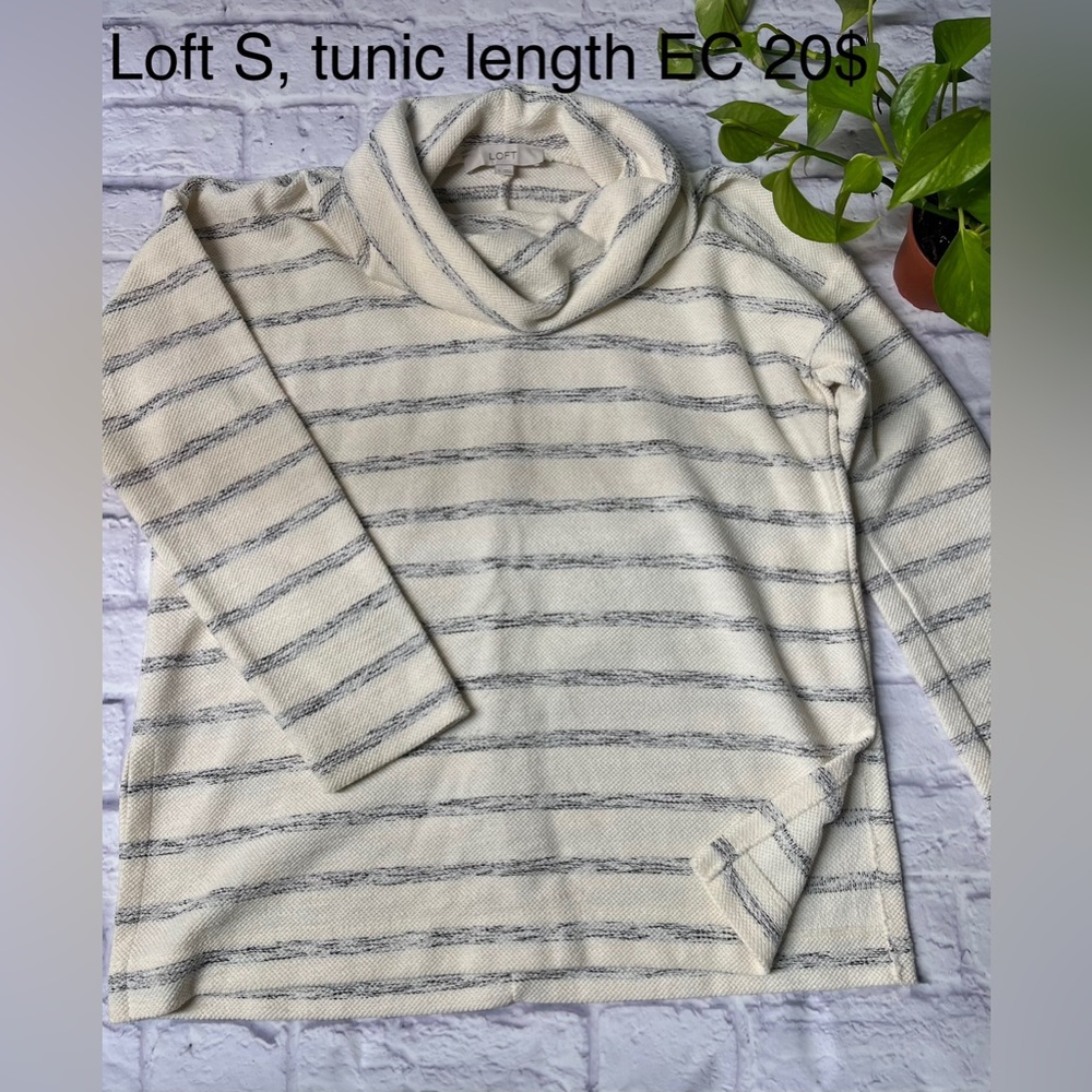 Loft S White with Gray stripes Tunic